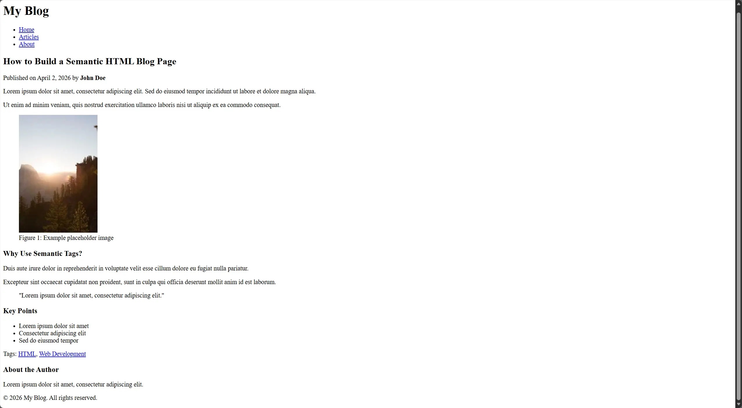 纯 HTML5 排版效果